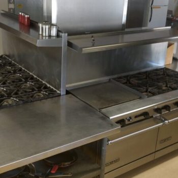 modern kitchen in the event center at Stagecoach Trails Campground & RV Park